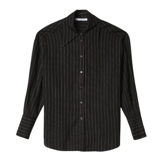 Mar De Margaritas Pinstripe Shirt - female - Mar De Margaritas - Shirts - Black - S - Blouses & Shirts