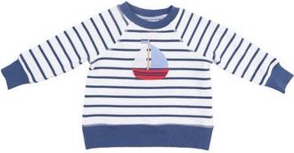 Angel Dear Bubby Sailboat French Terry Sweatshirt in White Blue at Nordstrom, Size 18-24M