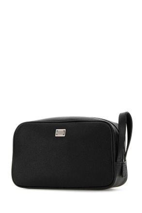 Dolce & Gabbana Mens Black Leather Beauty Case Nero Vitello