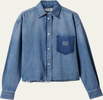 Miu Miu Denim Oversized Button-Down Shirt