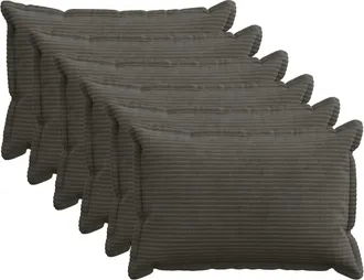 vidaXL Funda De Almohada 6 Uds. Houten Gris Antracita 30 X 50 Cm Pana Vidaxl