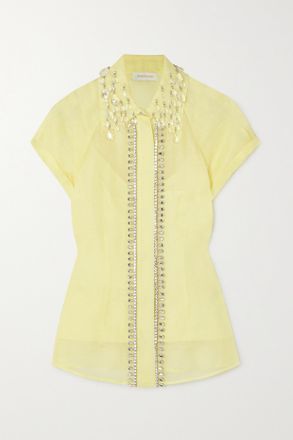 Chemise En Lin Femme Manches 3/4 - Col V - Coupe Ample Décontractée - Tunique été - Couleur Unie - Lin/polyester