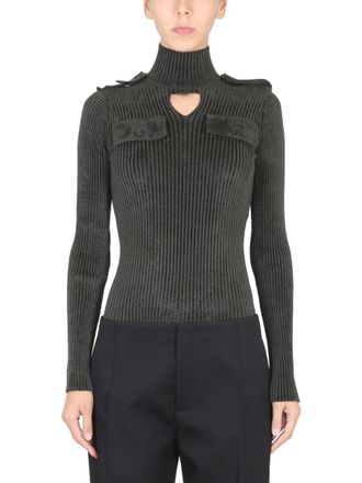 Bottega Veneta High-Neck Knit Sweater - Green