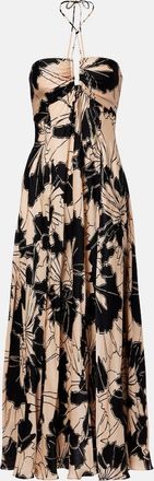 Poupette St Barth Carla floral halterneck maxi dress