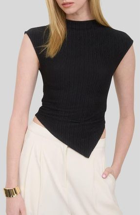 Blu Pepper Mock Neck Handkerchief Hem Top in Black at Nordstrom Rack, Size Medium