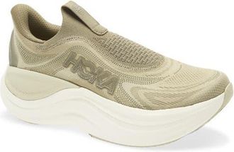 Hoka One One Skyward Laceless Recovery Sneaker in Grassland /Wild Mushroom at Nordstrom, Size 10.5