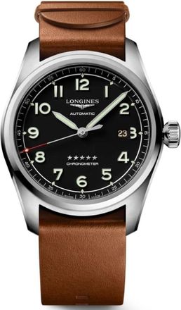 Longines Spirit Prestige Edition Automatic Black Dial Leather Strap and Steel Bracelet Mens Watch L3.811.4.53.9