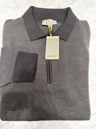 Canali Mens Quarter Zip Sweater In Grey
