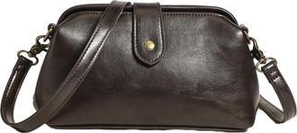 Generic Vintage Solid-Color PU Crossbody Bag for Women, Large Capacity Wear-Resistant Messenger Handbag for Daily Use and Gifts (Coffee)