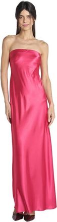 Access Fashion Lange Jurk met Elastiek - Dames - Maxi kleedjes - Roze - XS - Polyester - Kleedjes