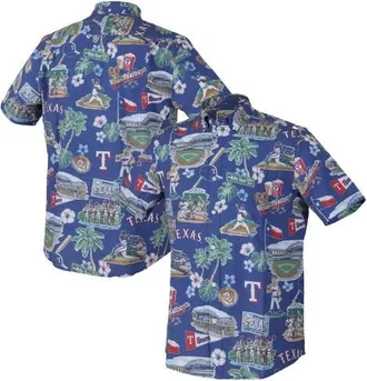 Reyn Spooner Mens Reyn Spooner Royal Texas Rangers Scenic Tri-Blend Performance Button-Up Top at Nordstrom, Size X-Large