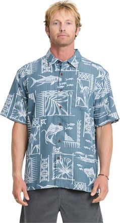 Quiksilver Paradise Bay Short Sleeve Shirt in Real Teal at Nordstrom, Size Xx-Large