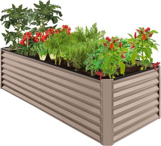 Best Choice Products 8x4x2ft Outdoor Metal Raised Garden Bed for Vegetables Flowers Herbs