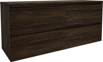 Saniclass Holz Pure Badkamermeubelset - 140x45x60cm - topblad - zonder kraangaten - 4 lades - Charcoal