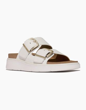 FitFlop Womens Fitflop Gen-FF Two-Bar Leather Womens Urban White Sandals - Size: 7