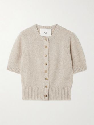 arch4 Cardigan Cropped In Misto Cashmere E Seta Biologico Rome - Neutri