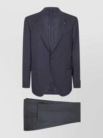 Lardini pinstriped virgin wool single breasted suit