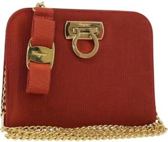 Ferragamo Pre-owned Cross Body Bags, female, Red, Size: ONE SIZE Pre-owned Nylon Shoulder Bag