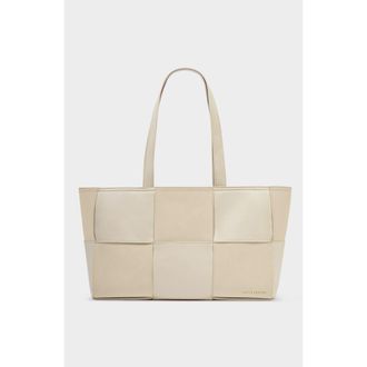 Katie Loxton Taya Woven Suedette Tote Bag in Off White /Off White Suedette at Nordstrom