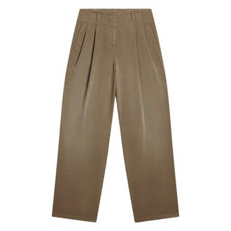 Golden Goose Straight Trousers, female, Beige, Size: 2XS Denim Wide Leg Pants Full Sky Wash