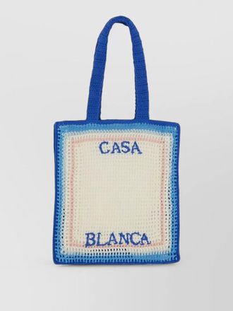 Casablanca crochet tote bag dual handle design