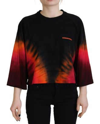 Dsquared2 Dsquared&sup2; Cotton Tie Dye Crew Neck Casual Womens Top (Pre-Owned)
