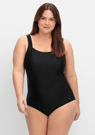 Sheego Badeanzug SHEEGO, Damen, Gr. 40, Cup E, schwarz, Polyamid, Badeanz&uuml;ge Badeanzug