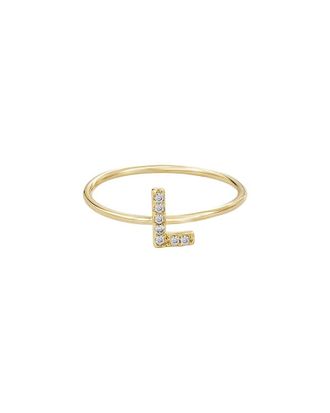 Adornia Adornia 14K Plated Cz Initial Ring