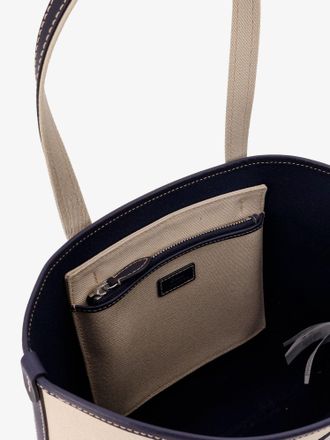 Polo Ralph Lauren Womens Shoulder Bag Canvas Beige Canvas-Leather Canvas/leather