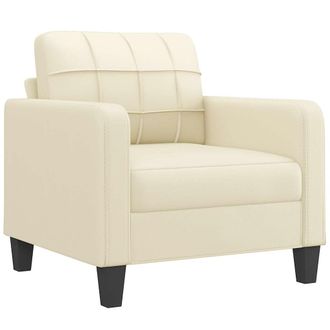 vidaXL Sill&oacute;n Cuero Sint&eacute;tico Crema 60 Cm Vidaxl