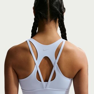 Nike Womens Zenvy Light-Support Padded Longline Sports Bra in Blue | IB9861-407