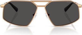Michael Kors 60mm Irregular Sunglasses in Beige Gold /Dark Grey Solid at Nordstrom