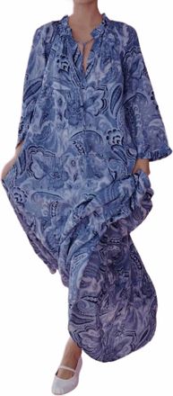 Guadalupe Design Ceru Maxi Dress In Blue