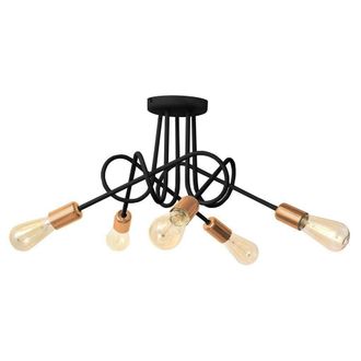 Netlighting Oxford Multi Arm Semi Flush Ceiling Light Black Copper 50cm
