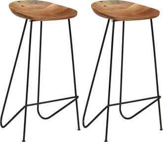 vidaXL Vidaxl - Taburetes De Cocina 2 Unidades Madera Maciza De Acacia