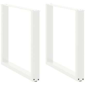 vidaXL Vidaxl Patas Para Mesa De Comedor En Forma De U 2 Uds Acero Blanco