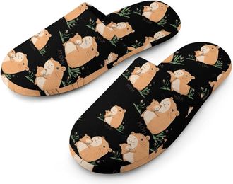 Generic Capybara Mom I Love Mom Mens Cotton Slippers Memory Foam Comfort House Shoes Winter Indoor Slipper for Hotel Casa Spa
