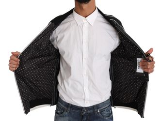 Dolce & Gabbana Mens Black Dd58 Sg62 Sequined Beaded Jacket Cotton Clothing