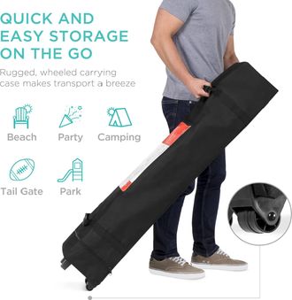 Best Choice Products 12x12ft Easy Setup Pop Up Canopy w/ 1-Button Setup, Wheeled Case, 4 Weight Bags