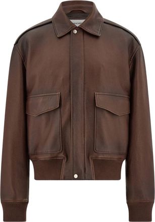 Ferragamo leather jacket - men - CALFSKIN - 50 - Brown