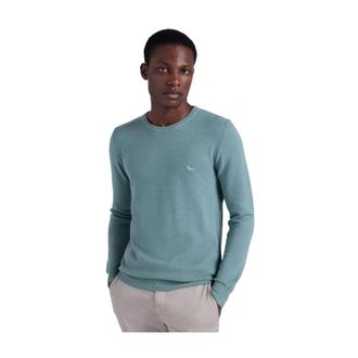 Harmont & Blaine Round-neck Knitwear, male, Green, Size: 2XL Crewneck Sweater with Faded Print