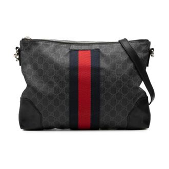 Gucci Pre-owned Cross Body Bags, female, Black, Size: ONE SIZE Pre-owned Striped Crossbody Bag