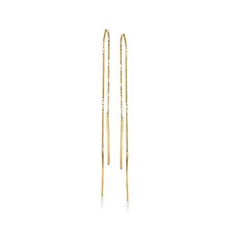 Ross-Simons Italian 10kt Yellow Gold Box-Chain Threader Earrings