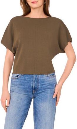 Halogen Short Sleeve Crop Sweater in Grape Leaf at Nordstrom Rack, Size Medium