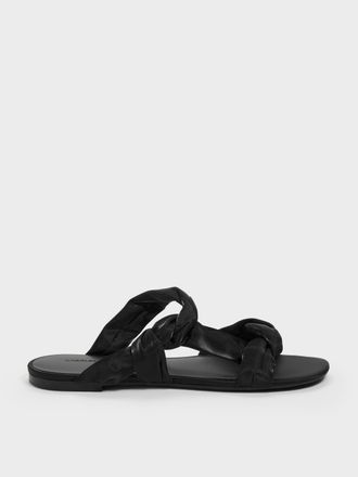 Charles & Keith Ruched-Strap Slide Sandals