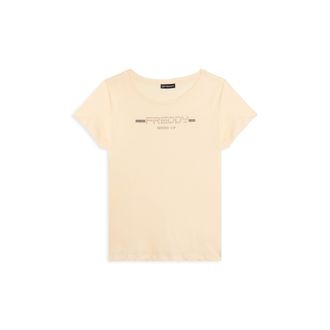 Freddy T-shirt da donna con strass e banda logata sulle spalle