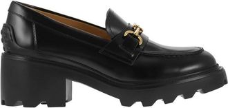 Tod's Tods Womens Leather Moccasin With Carrarmato Bottom - Black - Size EU 38