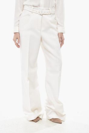 Gabriela Hearst Virgin Wool Palazzo Trousers NORMAN with Belt size 44