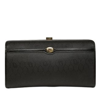 Dior Pre-owned Canvas Kiss Lock Clutch - Dames - Pre-owned - Zwart - Maat: ONE Size Leer