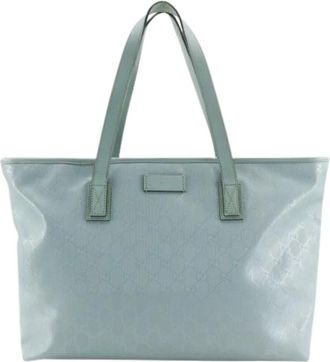 Gucci Pre-owned GG Imprim&eacute; Tote Bag - Dames - Vintage Shopper - Blauw - ONE Size - Vintage